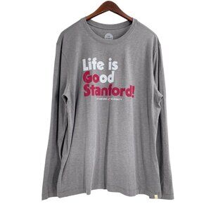 NWT Life is Good Go Stanford University Gray Long Sleeve T-Shirt Mens Large